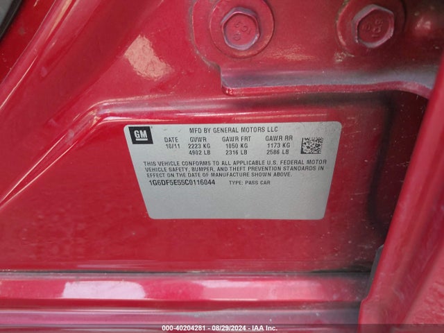2012 CADILLAC CTS 1G6DF5E55C0116044 Photo 8