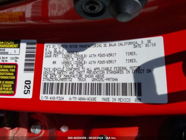 3TMAZ5CNXJM055732 Toyota Tacoma Trd Sport