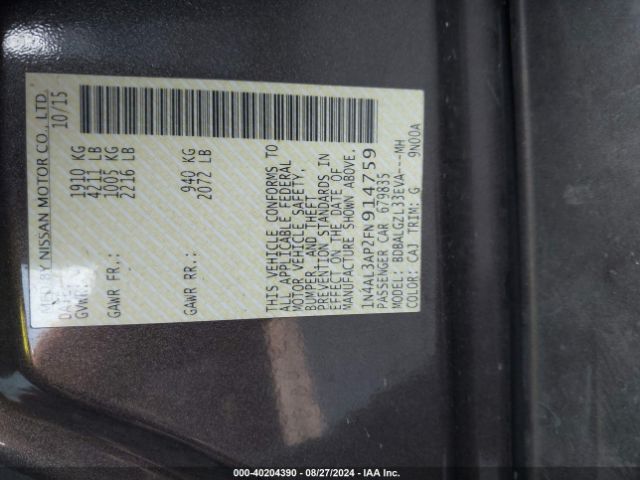 1N4AL3AP2FN914759 Nissan Altima 2.5 S