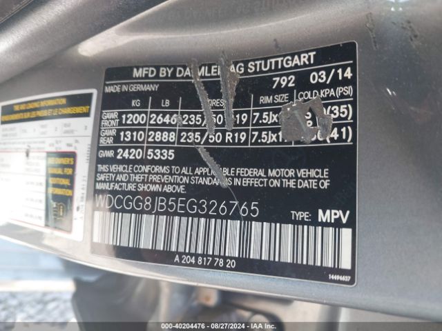 WDCGG8JB5EG326765 Mercedes-Benz Glk 350 4matic