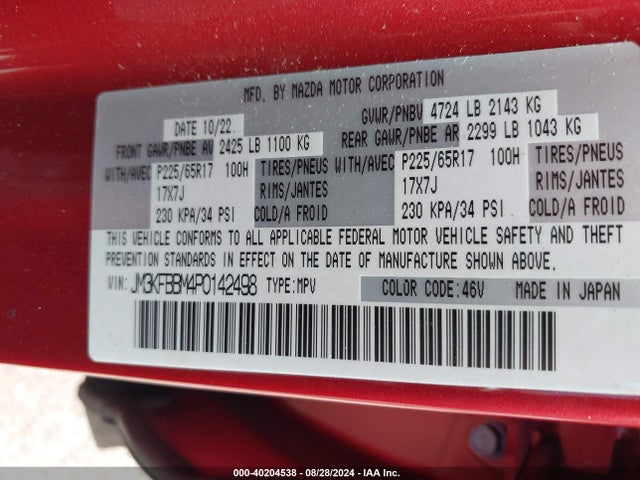JM3KFBBM4P0142498 Mazda Cx-5 2.5 S Select