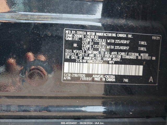 Toyota RAV4 LE 2021 2T3G1RFV6MC250557 Image 9