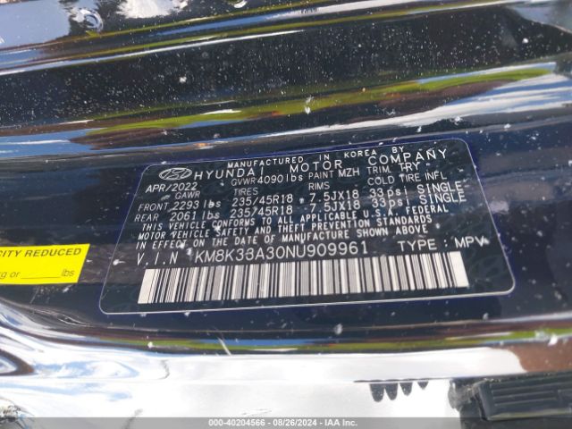 KM8K33A30NU909961 Hyundai Kona N Line