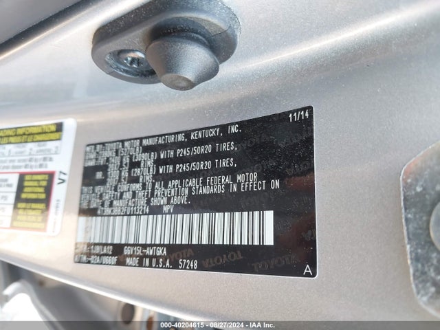 Toyota Venza Limited V6 2015 4T3BK3BB2FU113214 Image 9