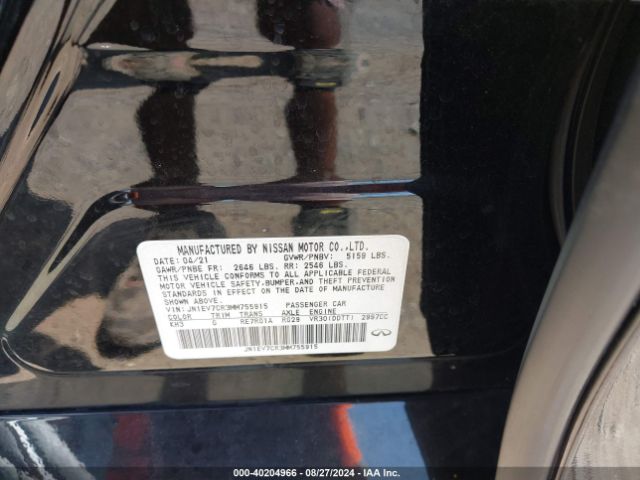 JN1EV7CR3MM755915 Infiniti Q50 Sensory Awd