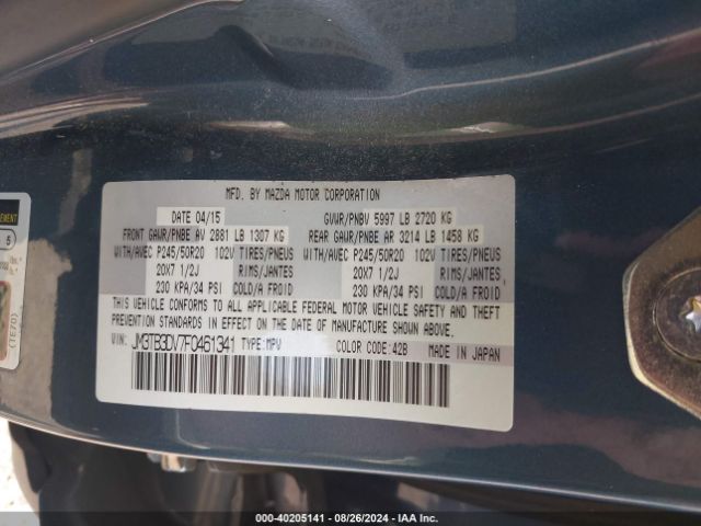 JM3TB3DV7F0461341 Mazda Cx-9 Grand Touring