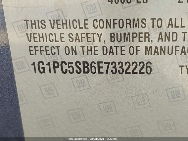 1G1PC5SB6E7332226 Chevrolet Cruze 1lt Auto