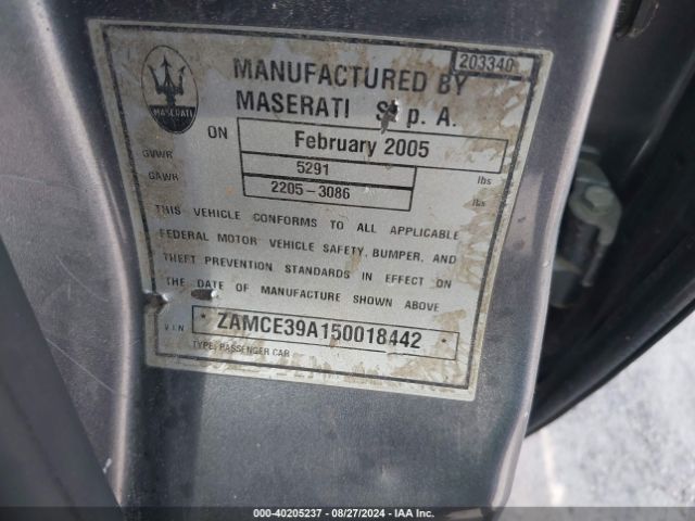 2005 MASERATI QUATTROPORTE ZAMCE39A150018442 Photo 8