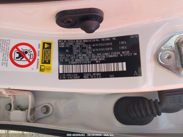5TDDKRFH1FS146183 Toyota Highlander Limited V6