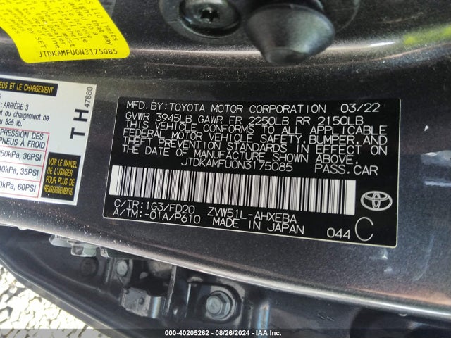 Toyota Prius Le 2022 JTDKAMFU0N3175085 Image 9