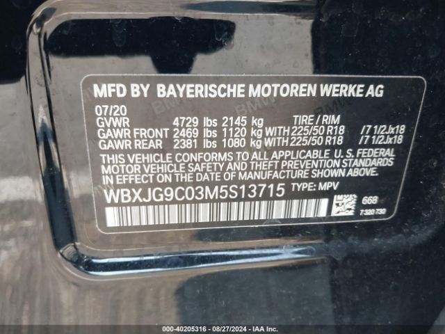 2021 BMW X1 WBXJG9C03M5S13715 Photo 8