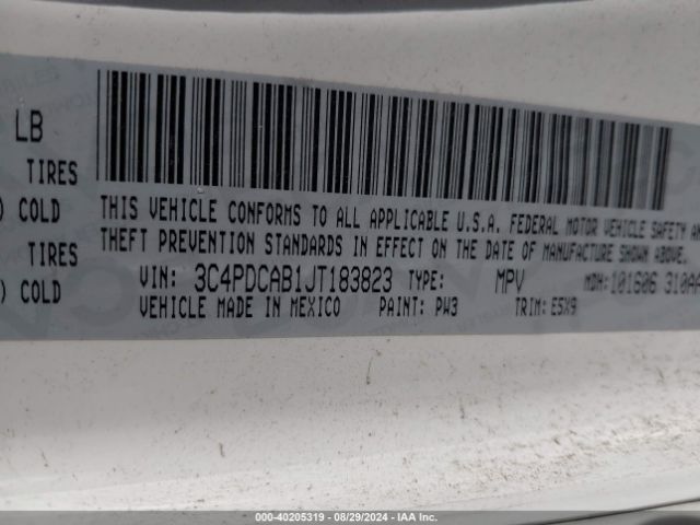 3C4PDCAB1JT183823 Dodge JOURNEY SE