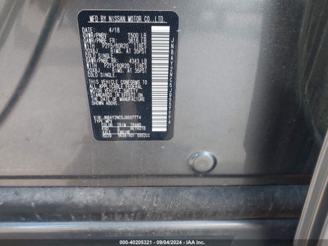 JN8AY2NC5J9557774 Nissan Armada Sl
