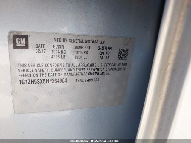 1G1ZH5SX5HF234904 Chevrolet Malibu Premier