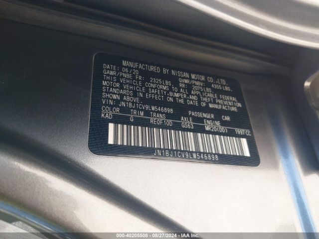 JN1BJ1CV9LW546898 Nissan Rogue Sport S Fwd Xtronic Cvt