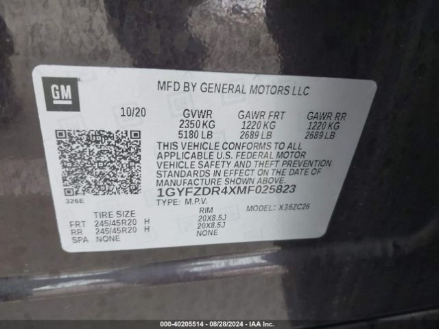 1GYFZDR4XMF025823 Cadillac Xt4 Awd Premium Luxury