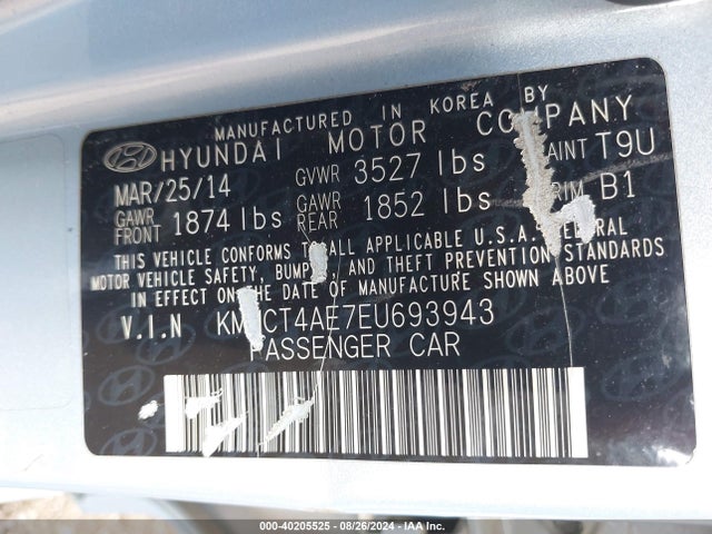 Hyundai ACCENT GLS 2014 KMHCT4AE7EU693943 Image 9