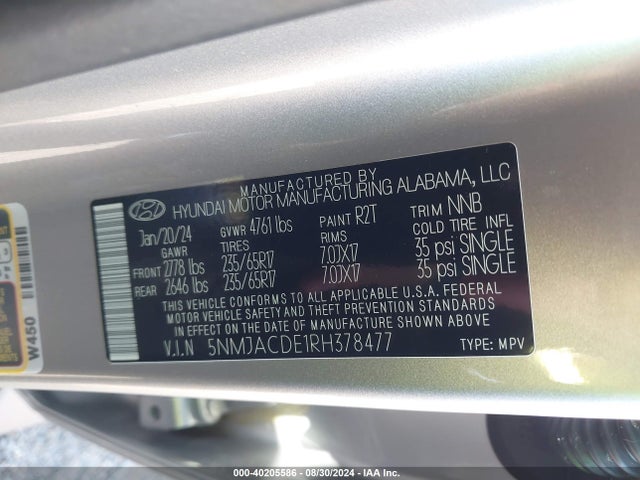 Hyundai TUCSON SE 2024 5NMJACDE1RH378477 Image 9