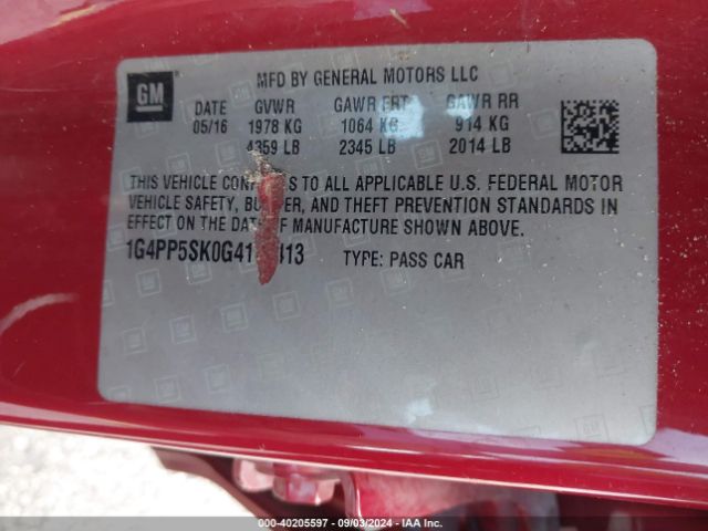 1G4PP5SK0G4170413 Buick Verano