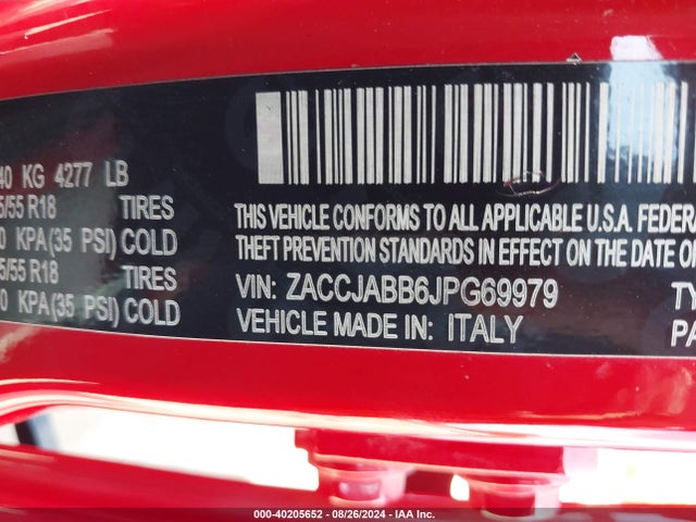 ZACCJABB6JPG69979 Jeep Renegade Altitude Fwd