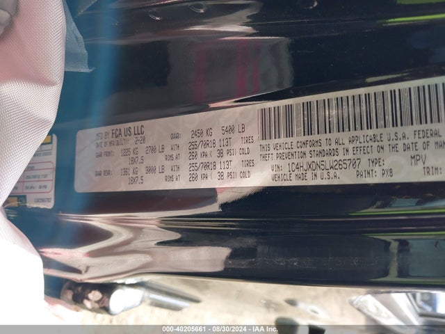 1C4HJXDN5LW265707 Jeep Wrangler Unlimited Sport Altitude 4x4