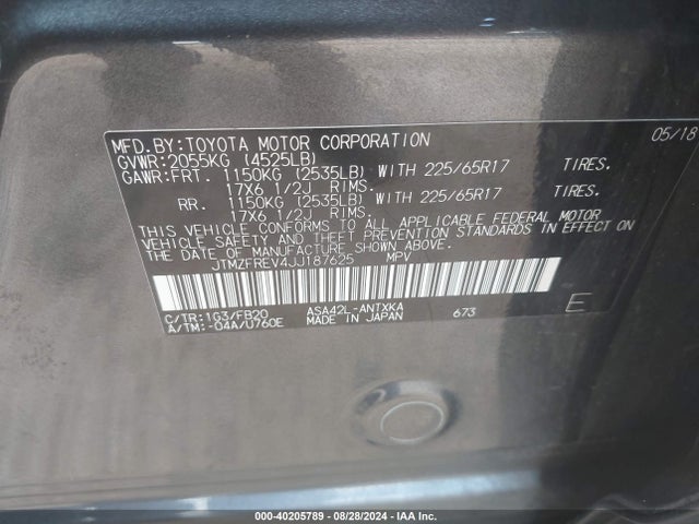 Toyota RAV4 LE 2018 JTMZFREV4JJ187625 Image 9