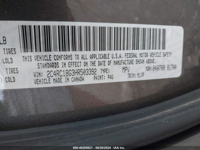 2C4RC1BG3HR503392 Chrysler Pacifica Touring-l
