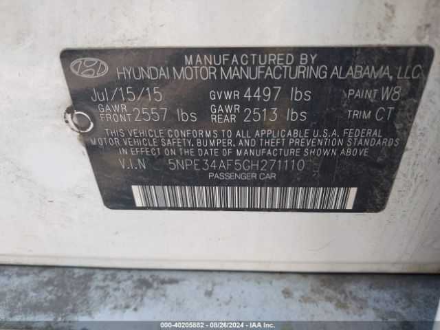 5NPE34AF5GH271110 Hyundai Sonata Sport