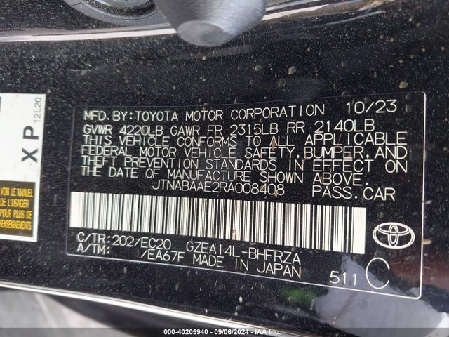 Toyota Gr Corolla Premium 2024 JTNABAAE2RA008408 Image 9