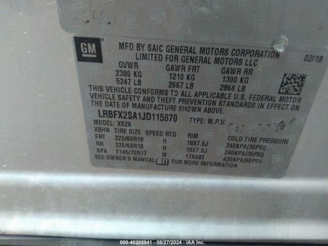 LRBFX2SA1JD115870 Buick Envision Essence