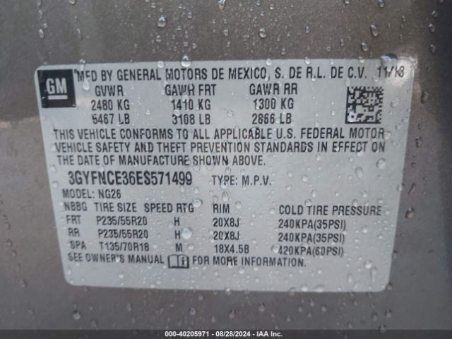 3GYFNCE36ES571499 Cadillac Srx Performance Collection