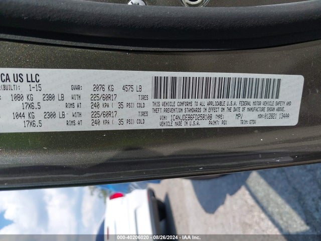 1C4NJDEB6FD258108 Jeep Compass Latitude