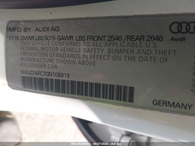 WAUCFAFC7GN108919 Audi A6 2.0t Premium