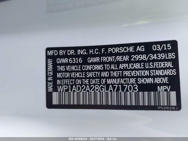 2016 PORSCHE CAYENNE WP1AD2A28GLA71703 Photo 8