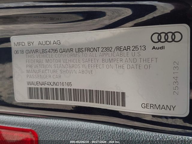 WAUENAF4XJN016165 Audi A4 2.0t Premium