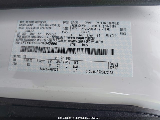 Ford Transit-150 2023 1FTYE1Y83PKB43690 Image 9
