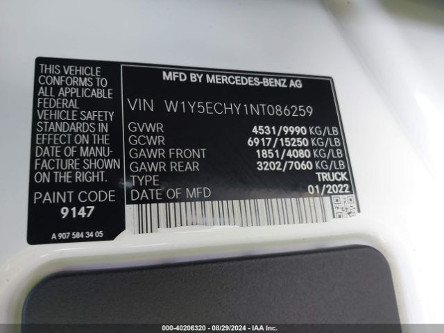 W1Y5ECHY1NT086259 Mercedes-Benz Sprinter 3500 High Roof V6