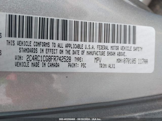 2C4RC1CG8FR742528 Chrysler Town & Country Touring-l