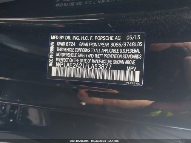 WP1AE2A21FLA53877 Porsche Cayenne E-hybrid S