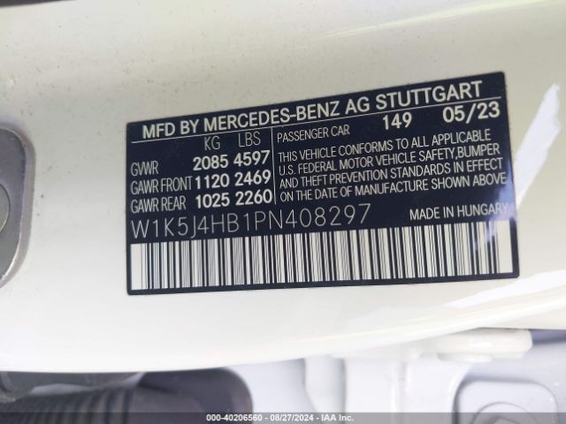 W1K5J4HB1PN408297 Mercedes-Benz Cla 250 Coupe 4matic