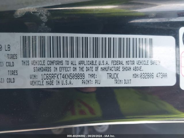 1C6SRFKT4KN509899 RAM 1500 Longhorn