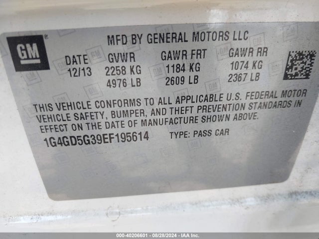 1G4GD5G39EF195614 Buick Lacrosse Premium I Group