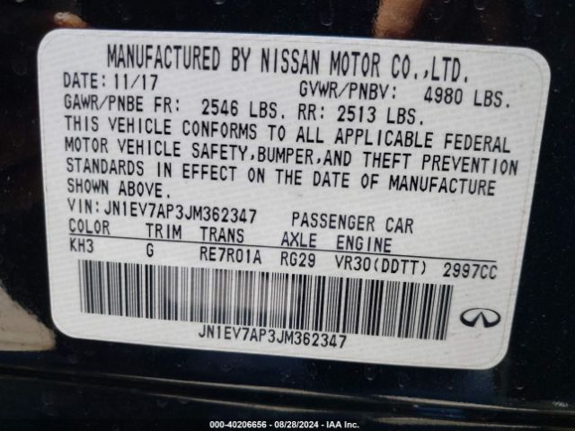 JN1EV7AP3JM362347 Infiniti Q50 3.0t Luxe
