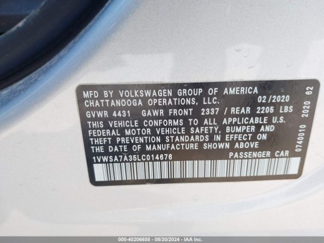 1VWSA7A35LC014676 Volkswagen Passat 2.0t Se
