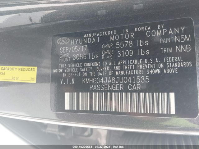 KMHG34JA8JU041535 Genesis G90 3.3t Premium