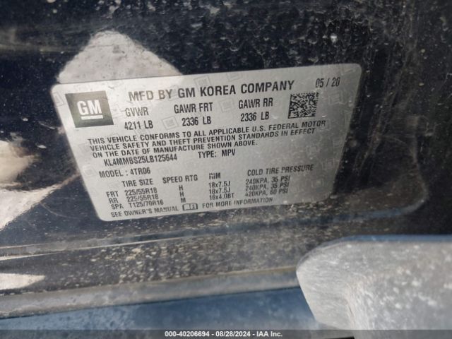 KL4MMBS25LB125644 Buick Encore Gx Fwd Preferred