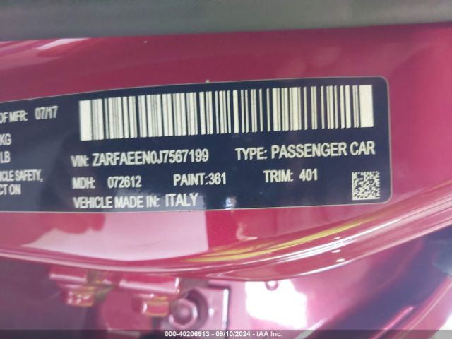 ZARFAEEN0J7567199 Alfa Romeo Giulia Ti Sport Awd
