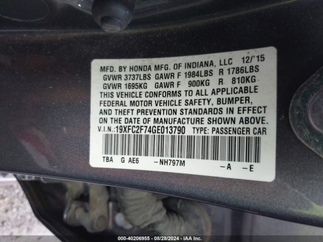 19XFC2F74GE013790 Honda CIVIC EX