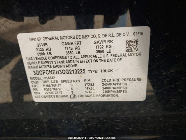 3GCPCNEH3GG213225 Chevrolet Silverado 1500 Ls