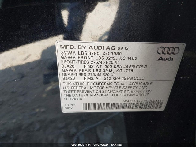 2013 AUDI Q7 WA1LGAFE0DD005564 Photo 8